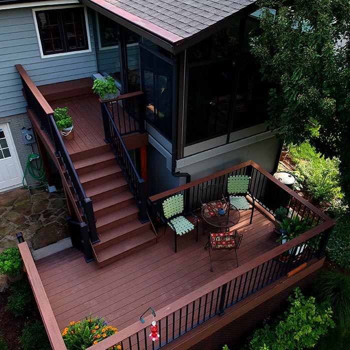 aerial view of deck in backyard taylor tx